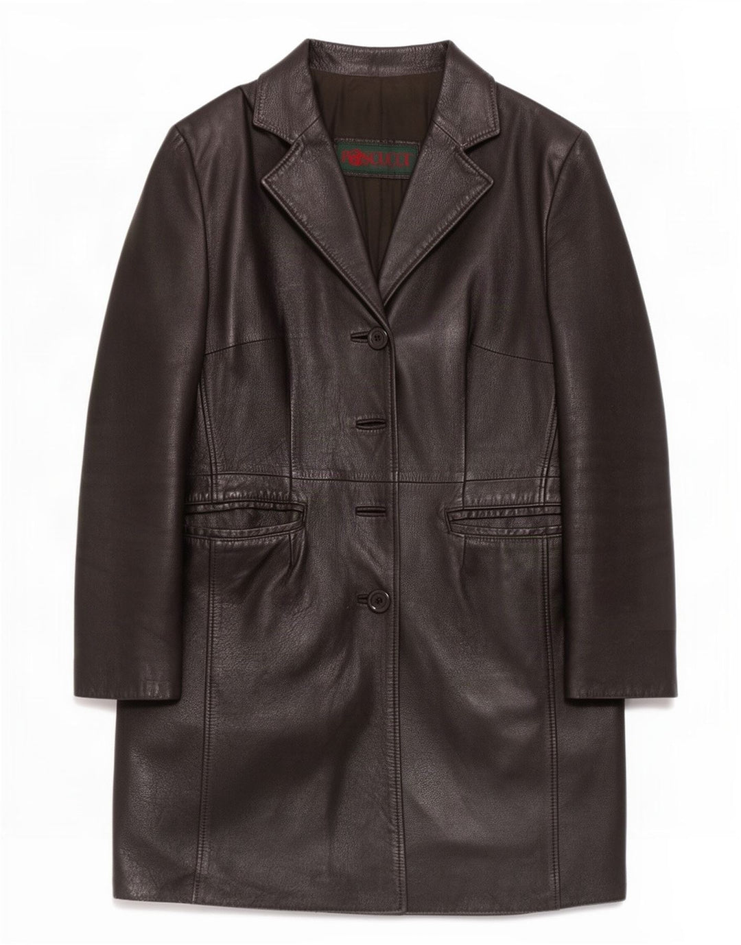 Cappotto in Pelle Donna Pascucci IT 44 Medio Nero