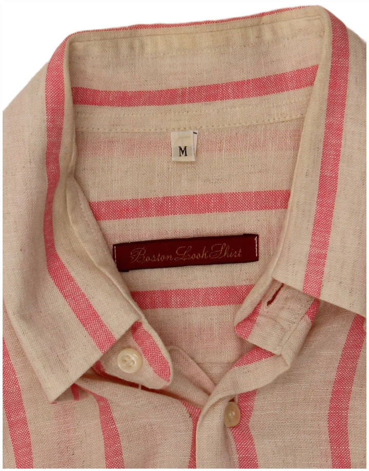 Camicia da uomo vintage gessato bianco sporco medio