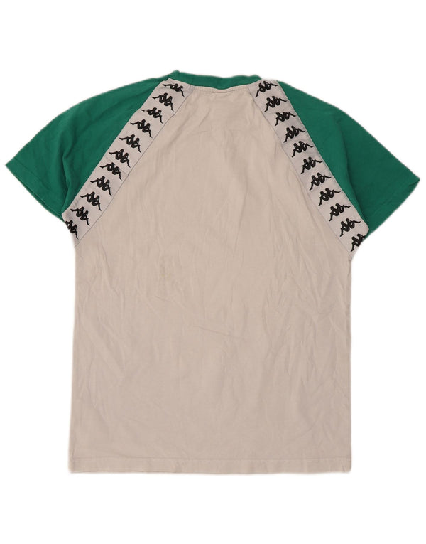 T-shirt grafica da uomo Kappa Top Small in cotone color block bianco
