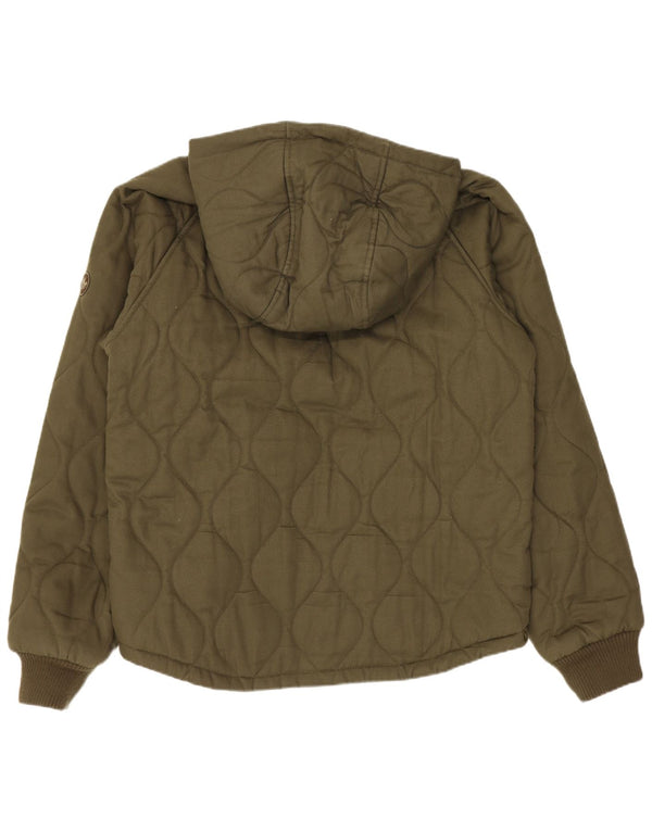 Giacca imbottita con cappuccio da uomo Adidas UK 36 Small Khaki Cotton Sports