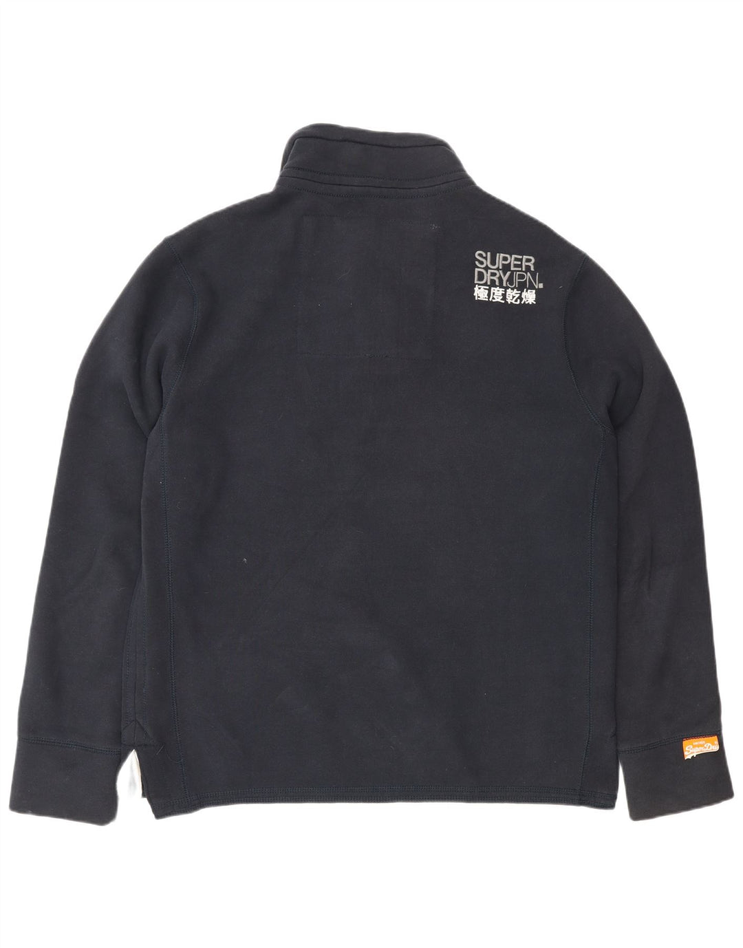 Felpa da uomo con collo con bottoni grafici Superdry, maglione XL, cotone blu navy
