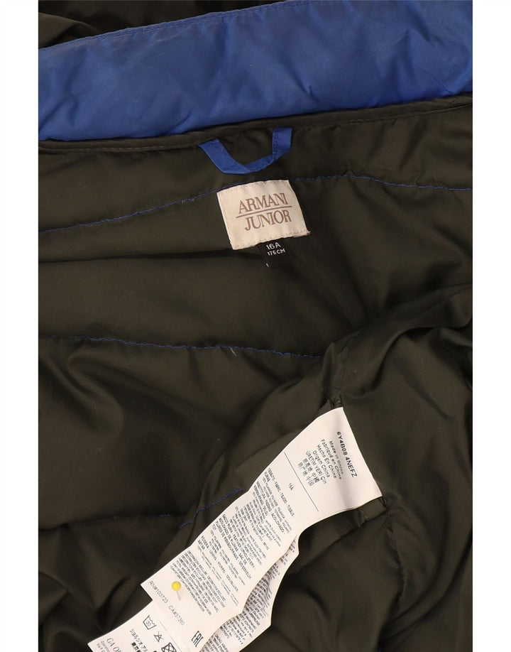 Giacca imbottita con cappuccio Armani Junior Bambino 15-16 anni Blu in poliammide