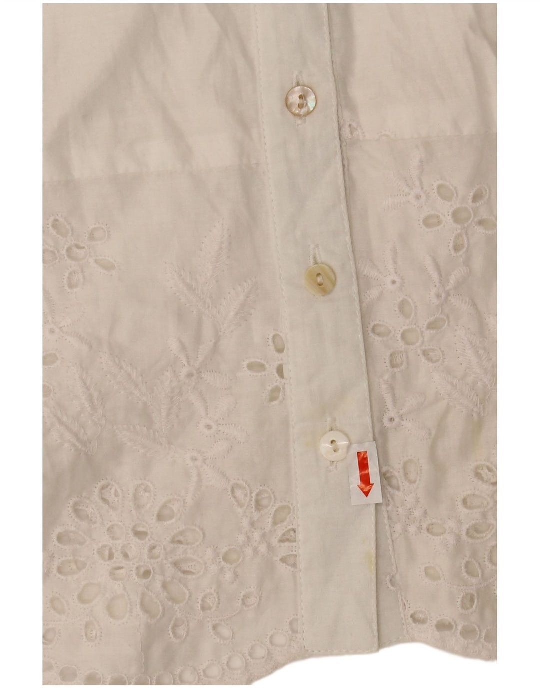 WAREHOUSE Camicia da donna a maniche corte camicetta UK 10 piccola poliestere bianco