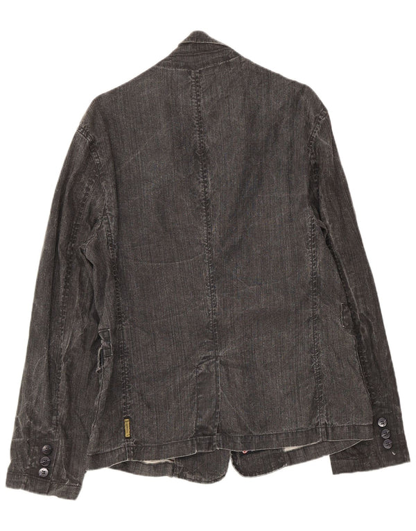 Giacca blazer a 3 bottoni in denim da uomo Armani Jeans IT 50 Lino grigio medio