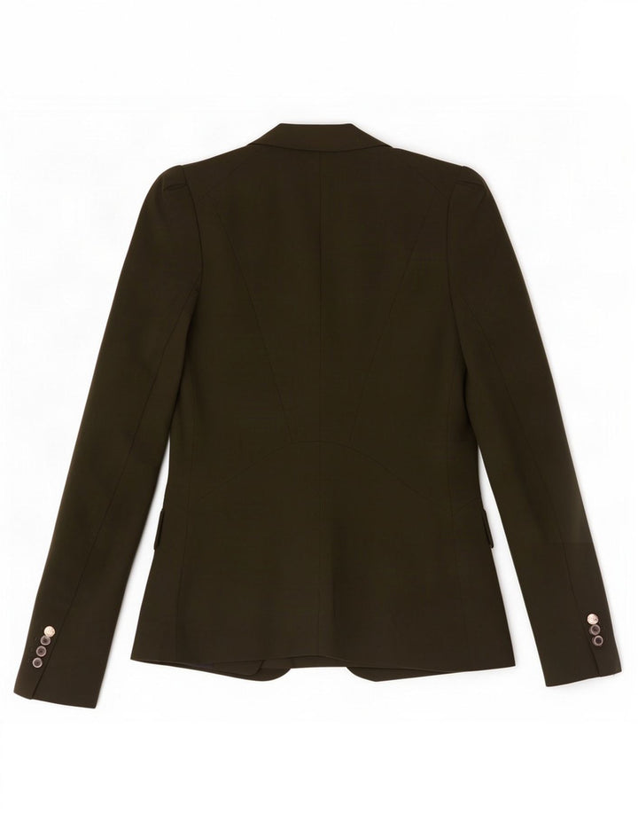 Giacca blazer a 1 bottone da donna Zara UK 6 XS poliestere kaki