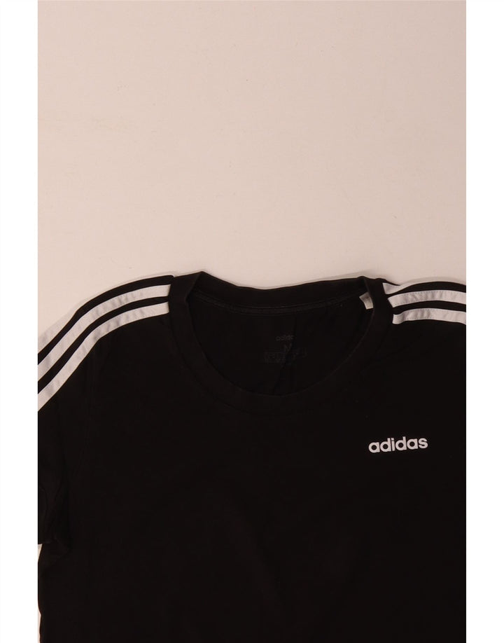 T-shirt da donna ADIDAS Top UK 12/14 cotone nero medio