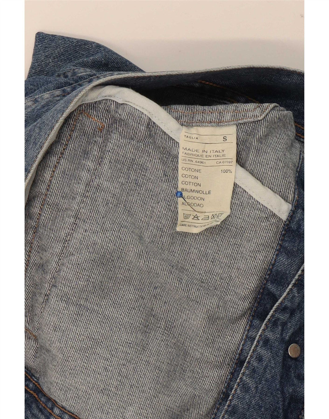 Giacca in denim da uomo Sisley UK 36 piccola in cotone blu