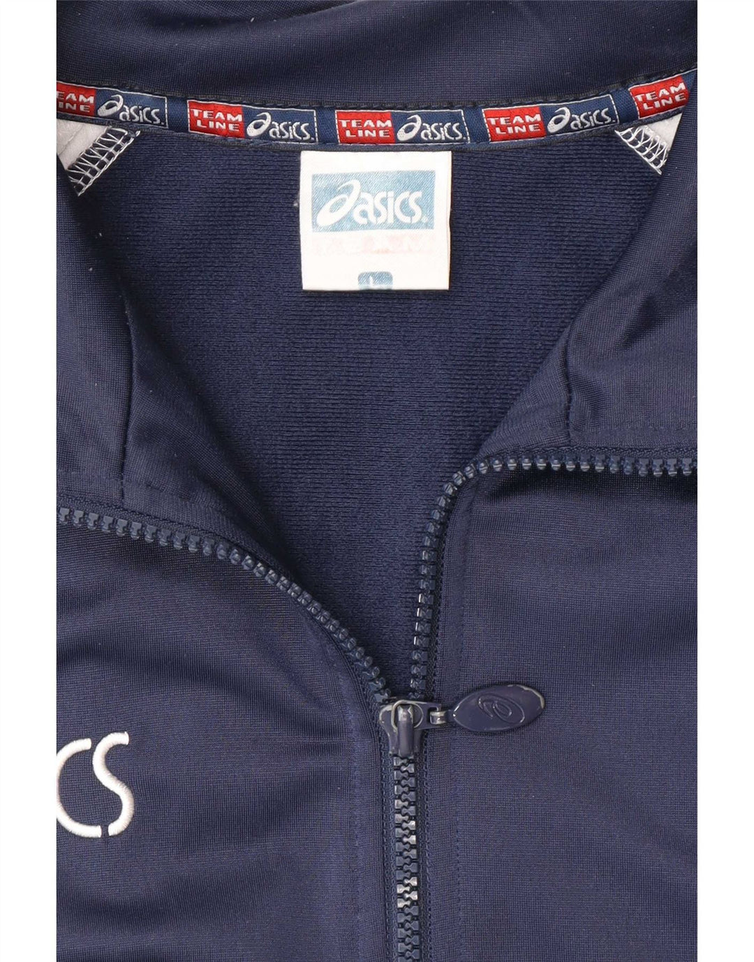 Giacca Asics da uomo con grafica grafica a blocchi di colore blu navy grande