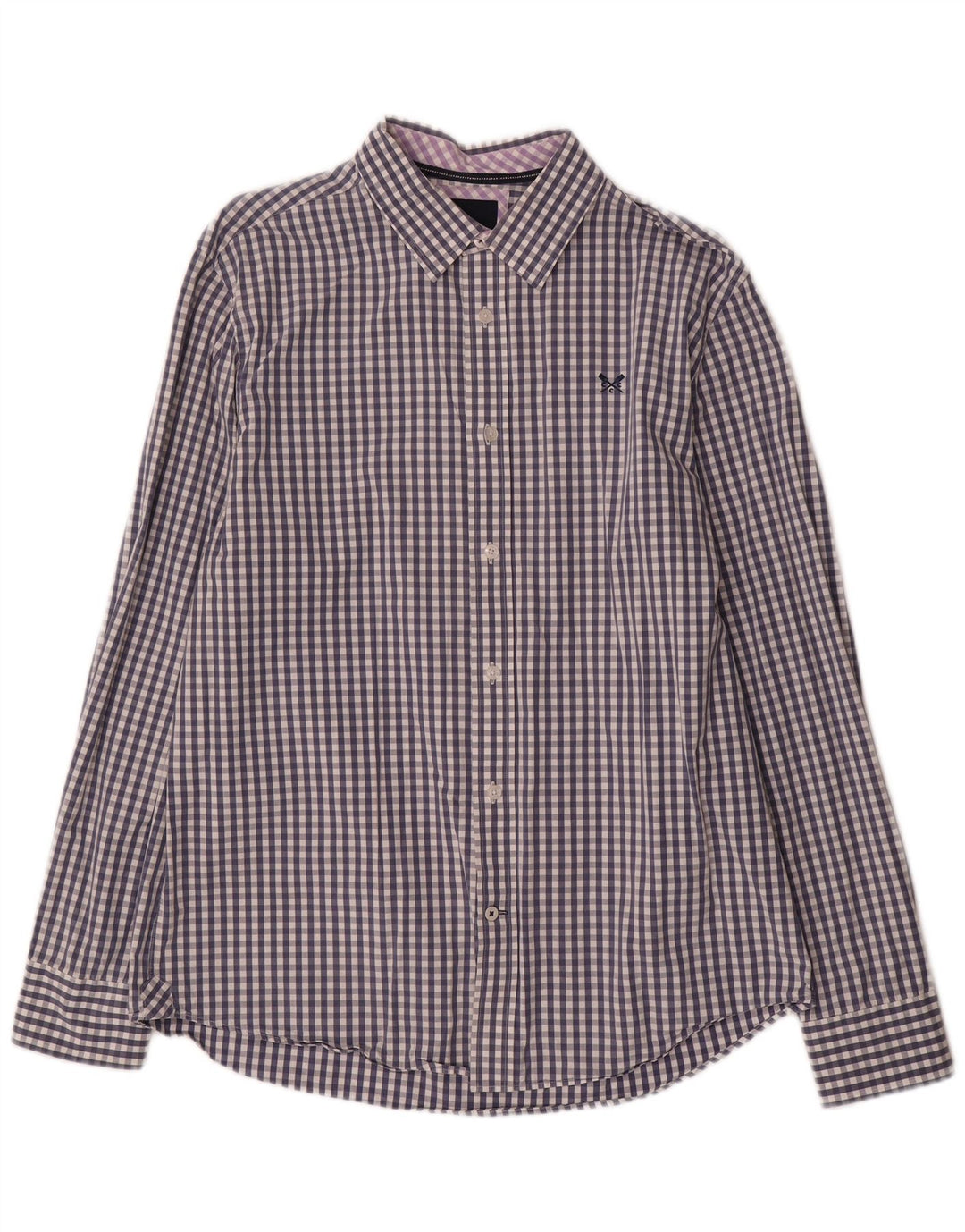 Crew Clothing Camicia da uomo dalla vestibilità classica, grande, in cotone a quadretti blu navy