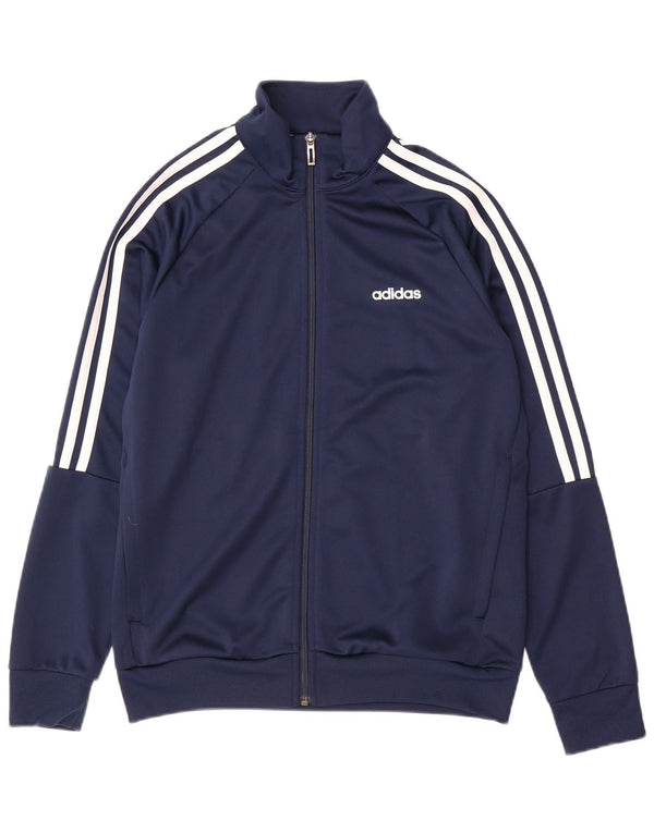 Giacca superiore della tuta Adidas Climalite da ragazzo 13-14 anni in poliestere blu navy