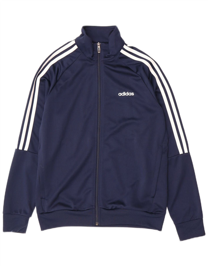 Giacca superiore della tuta Adidas Climalite da ragazzo 13-14 anni in poliestere blu navy