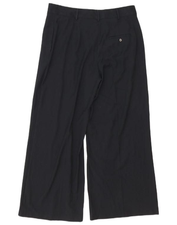 Pantaloni chino a gamba larga da donna Marks & Spencer UK 14 Large W32 L28 neri
