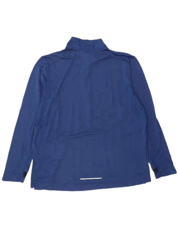 NIKE Top da tuta pullover con zip e collo Dri Fit da uomo 2XL blu poliestere