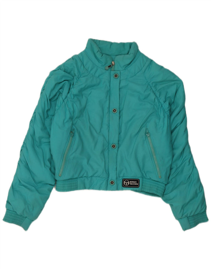 Giacca imbottita corta da donna Sergio Tacchini vestibilità ampia IT 42 medio turchese