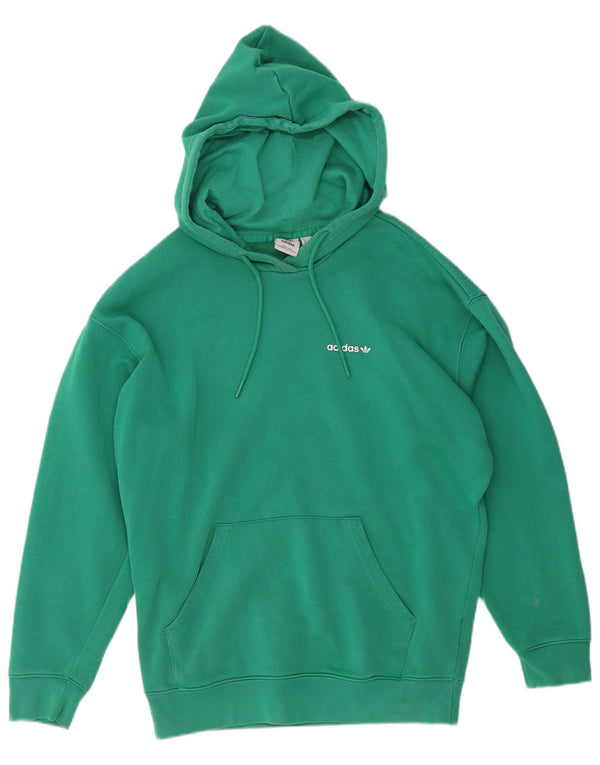 Felpa con cappuccio da donna Adidas UK 12/14 Cotone verde medio