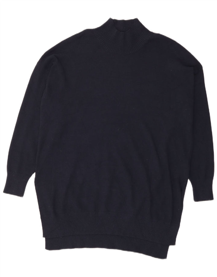 Maglione maglione a collo alto da donna Marks & Spencer UK 16 grande blu navy