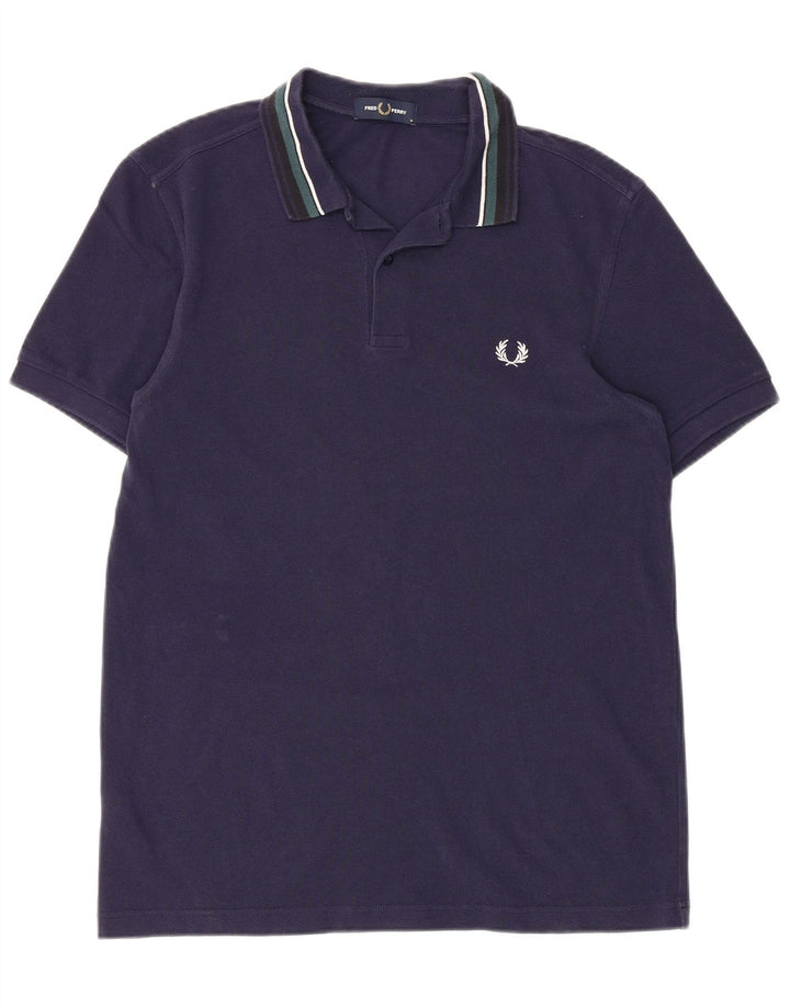 Polo da uomo Fred Perry in cotone blu navy medio