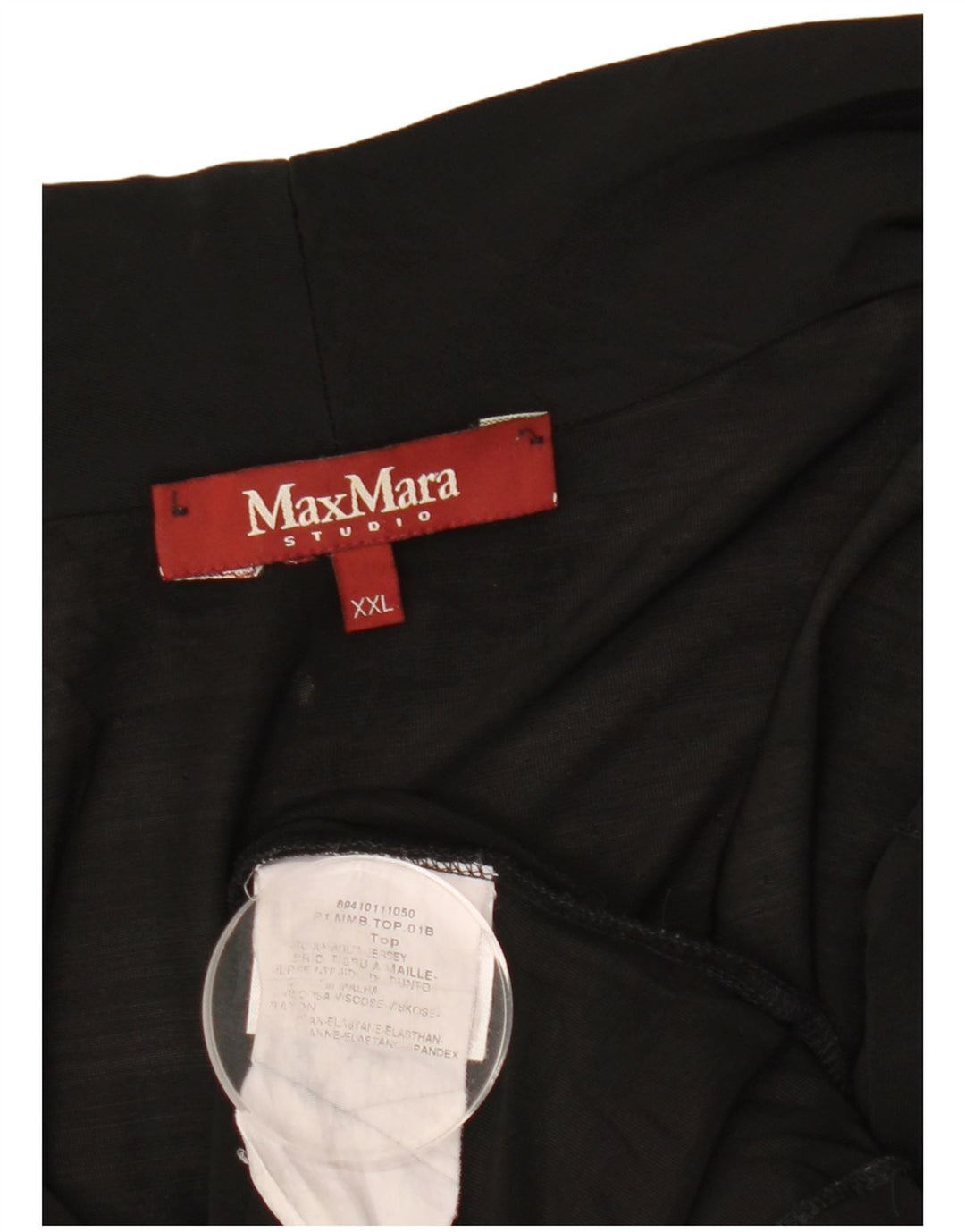 Top camicetta senza maniche da donna Max Mara UK 20 2XL viscosa nera