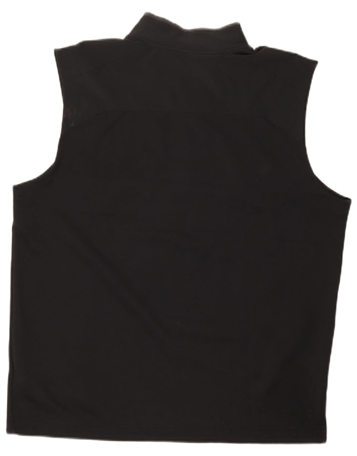 Canotta Nike da uomo Dri Fit con zip e collo, grande, nera, in poliestere