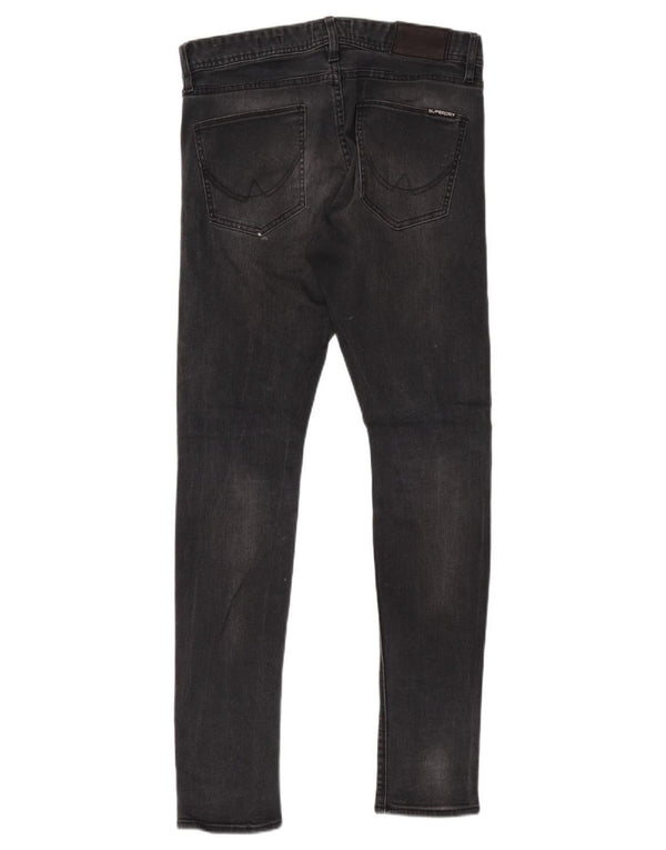 Jeans skinny effetto invecchiato da donna Superdry W30 L32 cotone nero