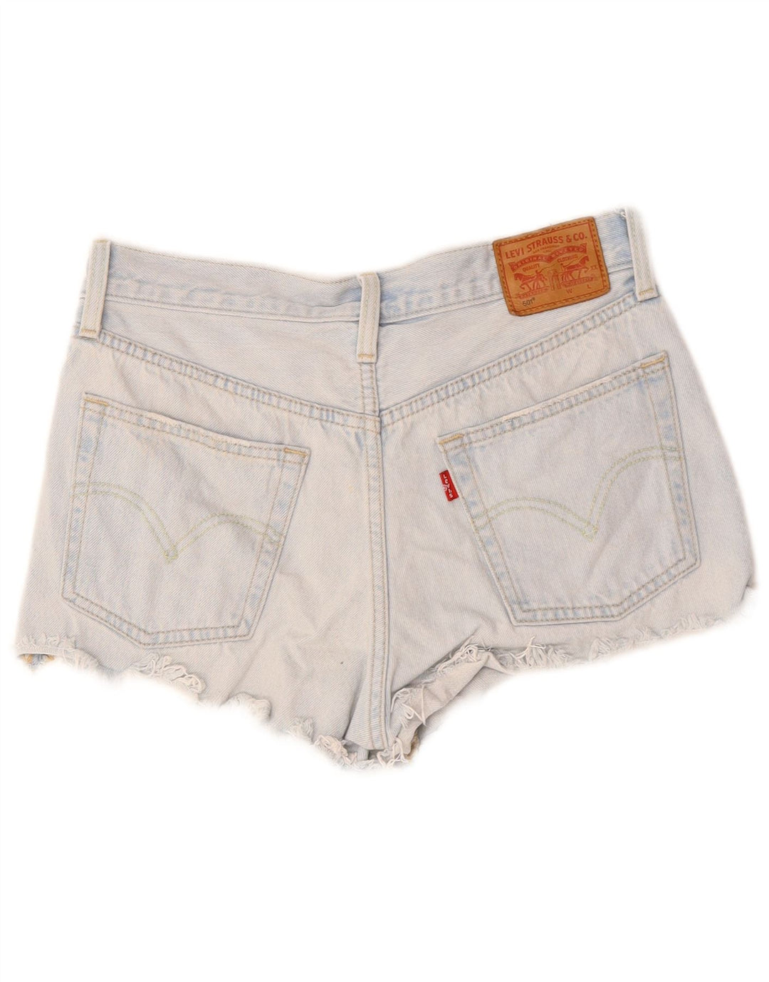 LEVI'S Pantaloncini di jeans 501 da donna W27 piccoli in cotone blu