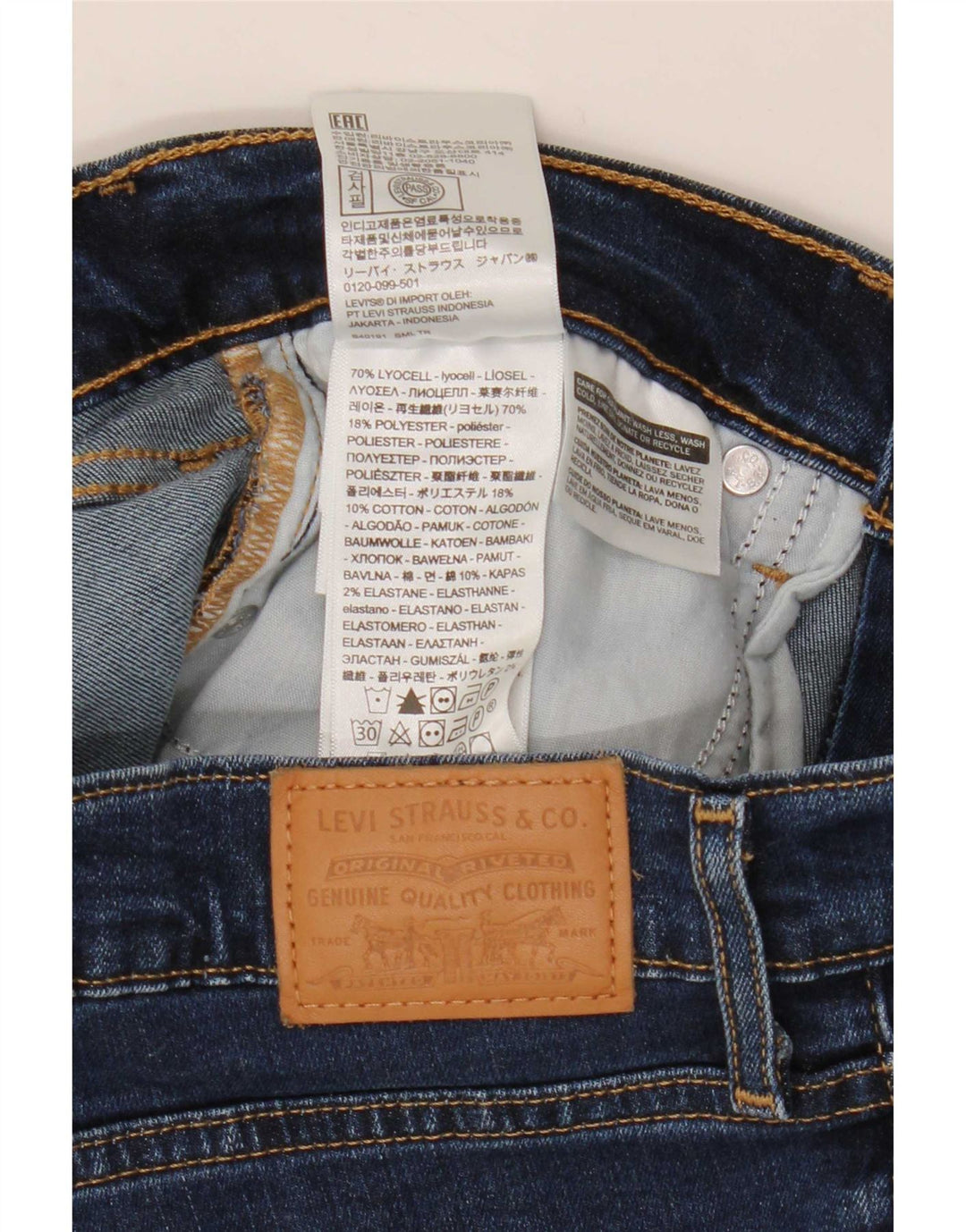 Jeans dritti a vita alta Levi's 724 da donna W29 L28 Lyocell blu