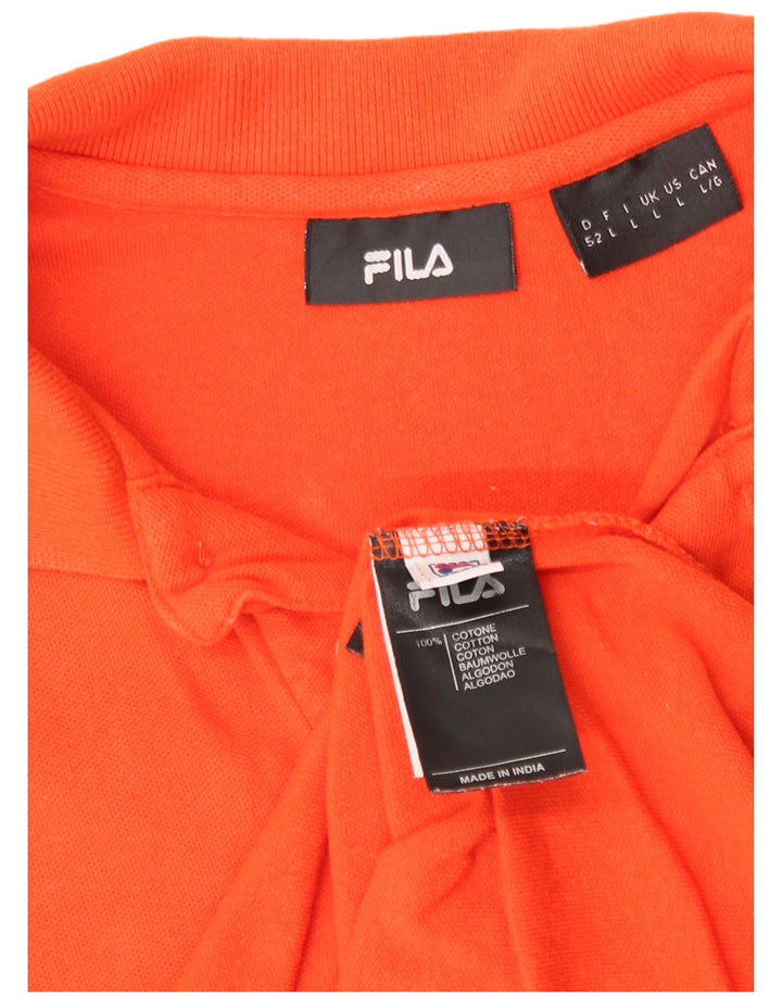 Polo da uomo Fila Large in cotone arancione