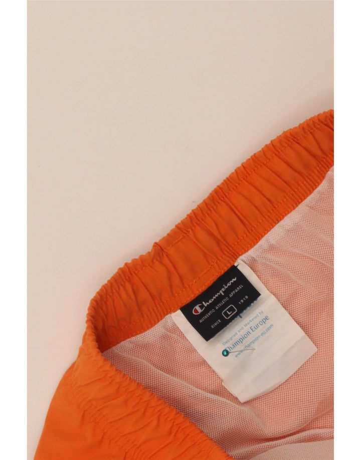 Pantaloncini da bagno grafici da uomo Champion, grandi, in poliestere color block arancione