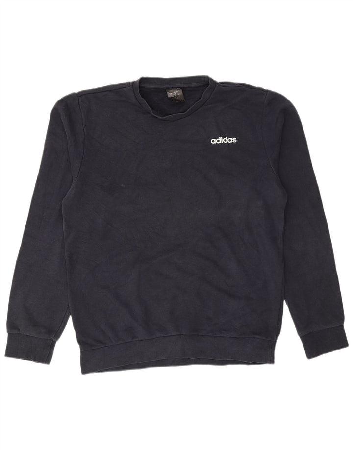 Felpa da uomo Adidas maglione medio blu navy in cotone