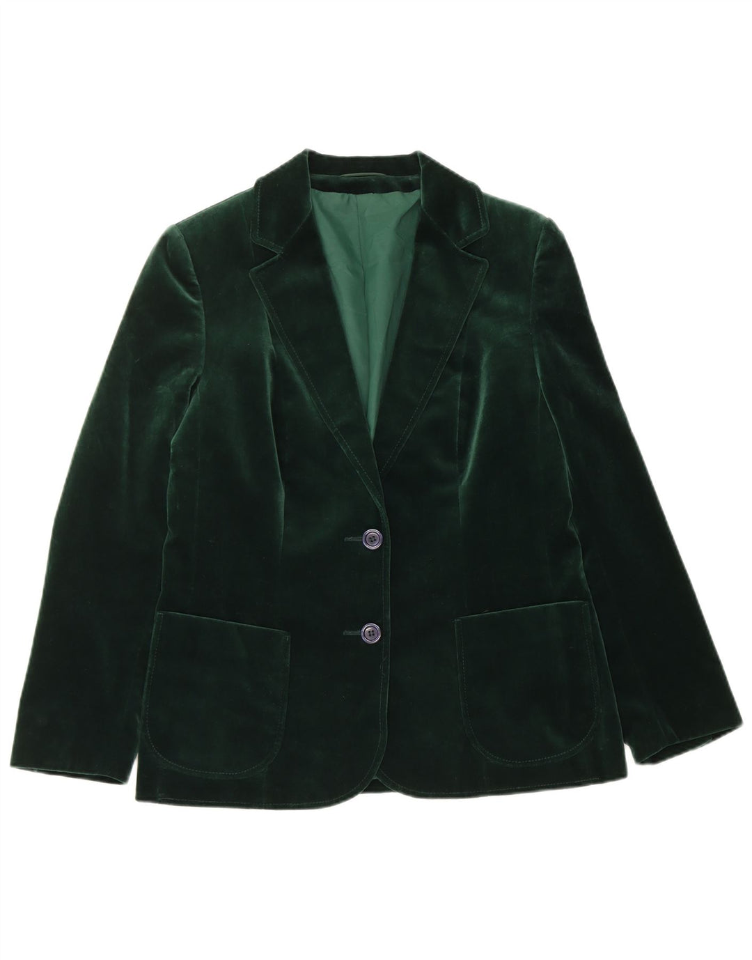 Giacca blazer in velluto a 2 bottoni da donna St Michael UK 14 Cotone verde medio
