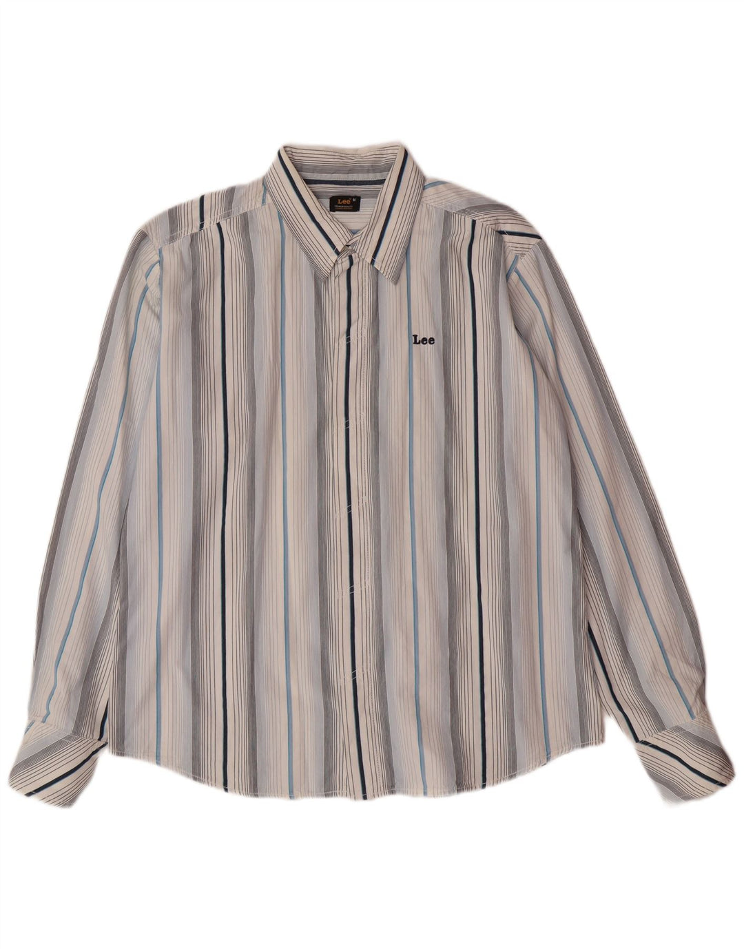 Camicia LEE da uomo in cotone a righe blu medio