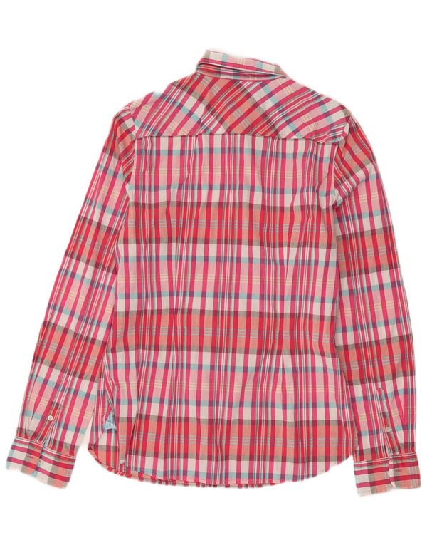 TOMMY HILFIGER Camicia aderente da donna US 8 Cotone a quadri rosa medio