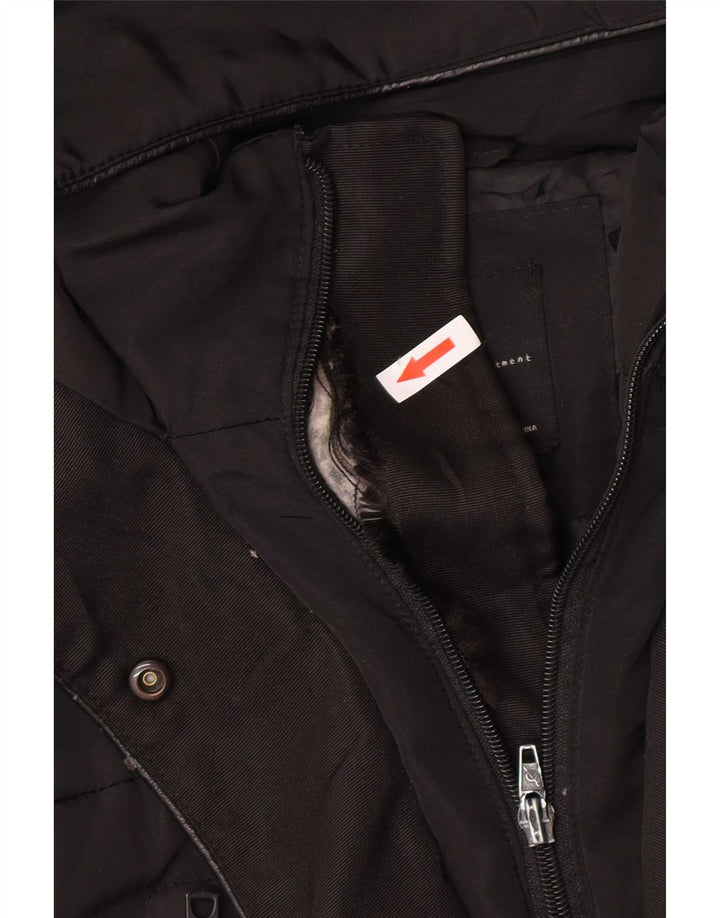 Cappotto imbottito con cappuccio da donna Zara UK 14 medio nero