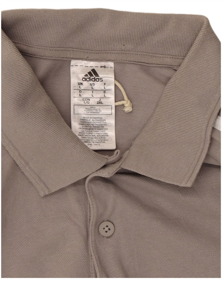 Polo Adidas da uomo grande in cotone grigio