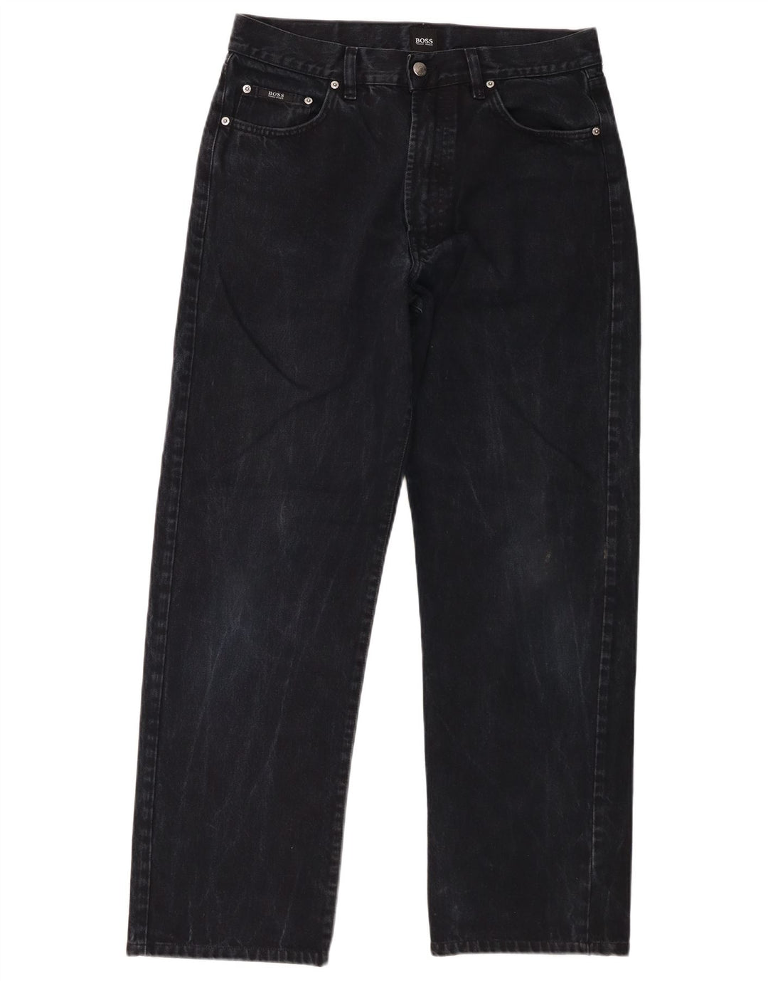 Jeans dritti da uomo Hugo Boss W34 L30 cotone nero