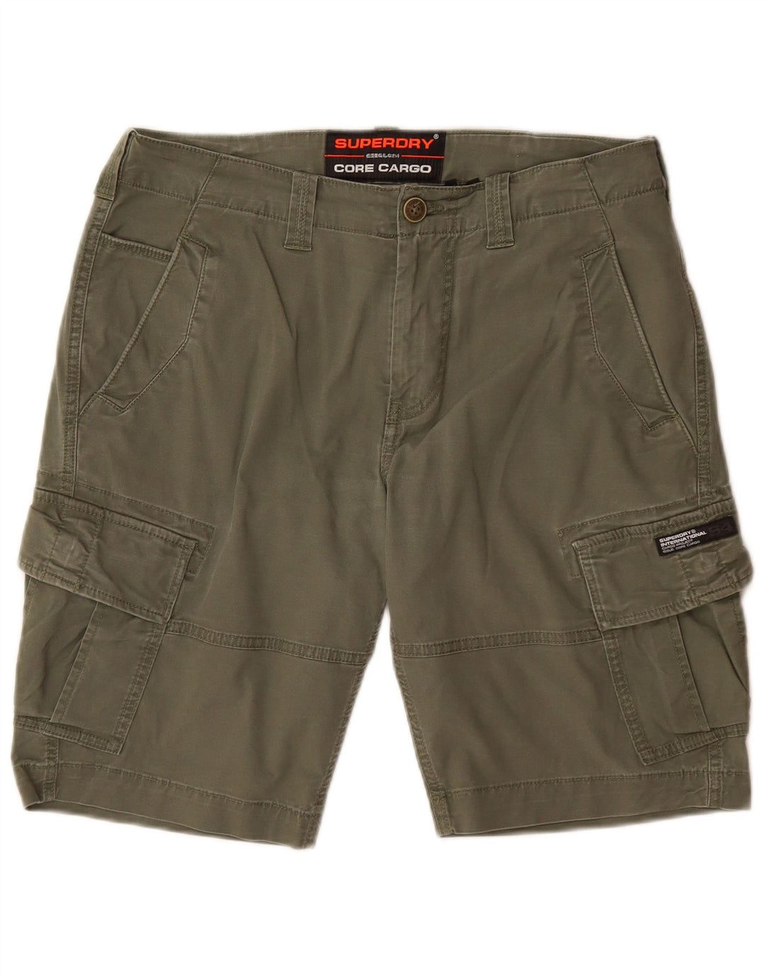 Pantaloncini cargo da uomo Superdry W32 cotone kaki medio