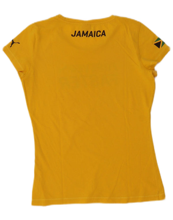 T-shirt grafica Puma da donna Jamaica UK 10 piccola gialla