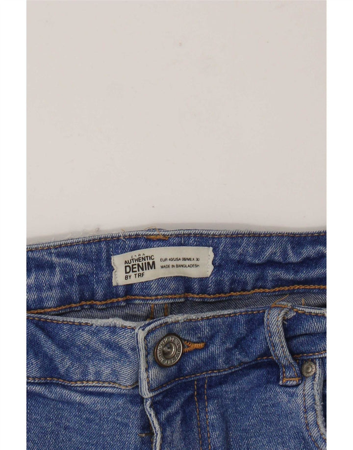 Zara Pantaloncini in denim invecchiato da donna EU 40 Medio W30 Blu