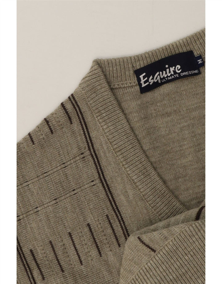 Canotta vintage da uomo canotta grigio medio geometrica