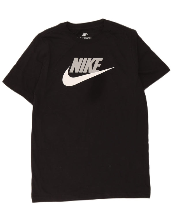 T-shirt grafica da ragazzo Nike Top 12-13 anni grande in cotone nero