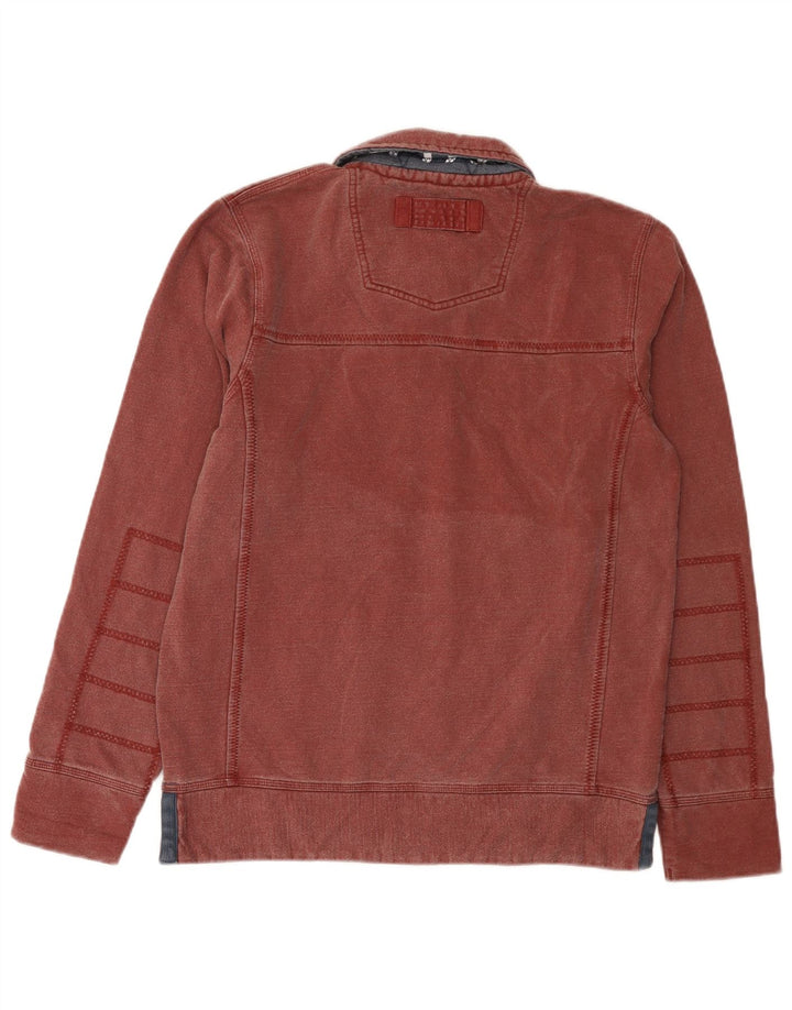 Felpa da uomo con collo alto Fat Face, piccola, in cotone rosso