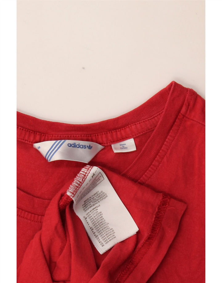 T-shirt grafica da donna ADIDAS Top IT 38 Small rosso cotone