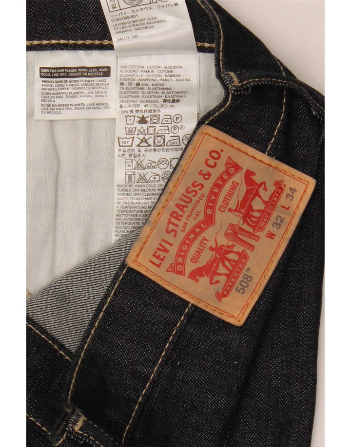 Levi's Uomo 508 Slim Jeans W32 L34 Blu Navy Cotone