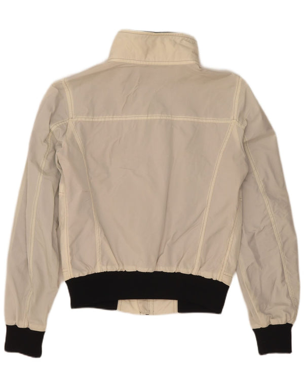 Refrigiwear Giacca bomber Cruz da donna UK 14 Large in nylon color block bianco
