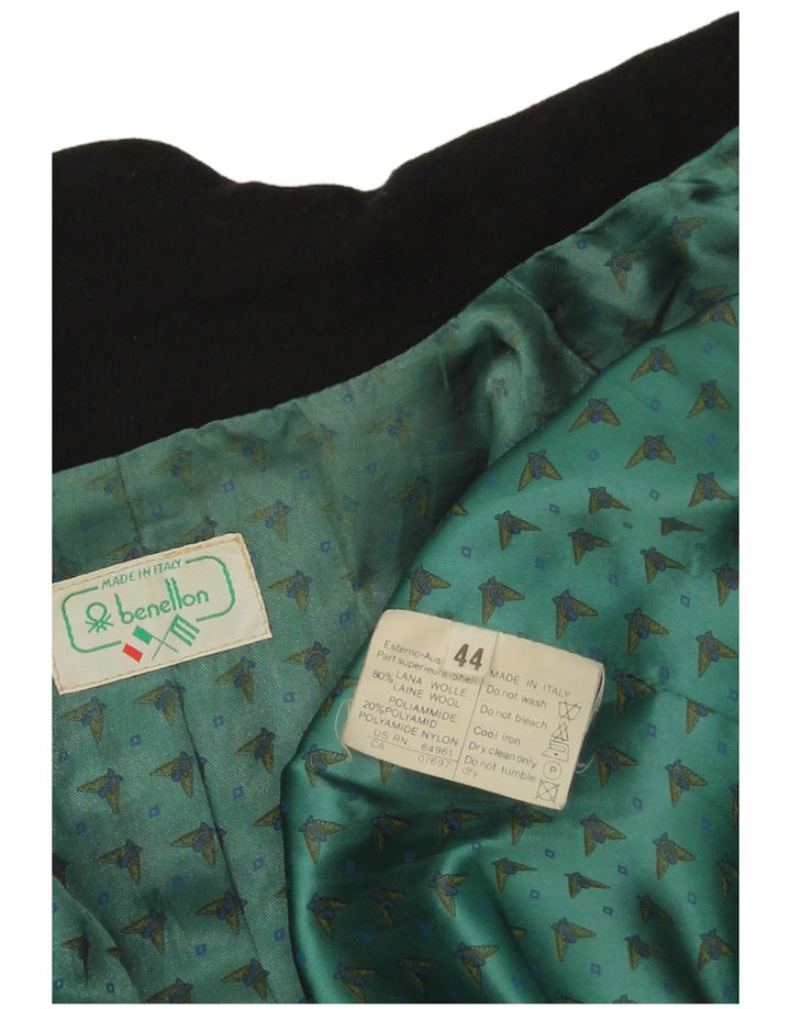 Giacca Blazer da Donna a 1 Bottone Benetton IT 44 Media Nera Lana