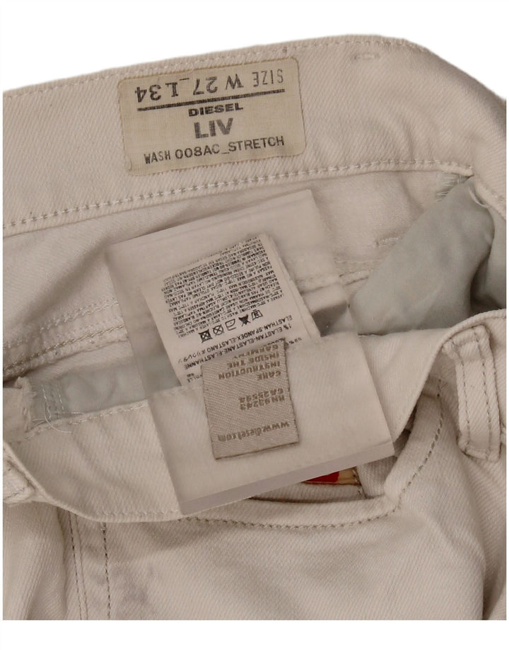 DIESEL Jeans dritti slim Liv da donna W27 L24 cotone bianco