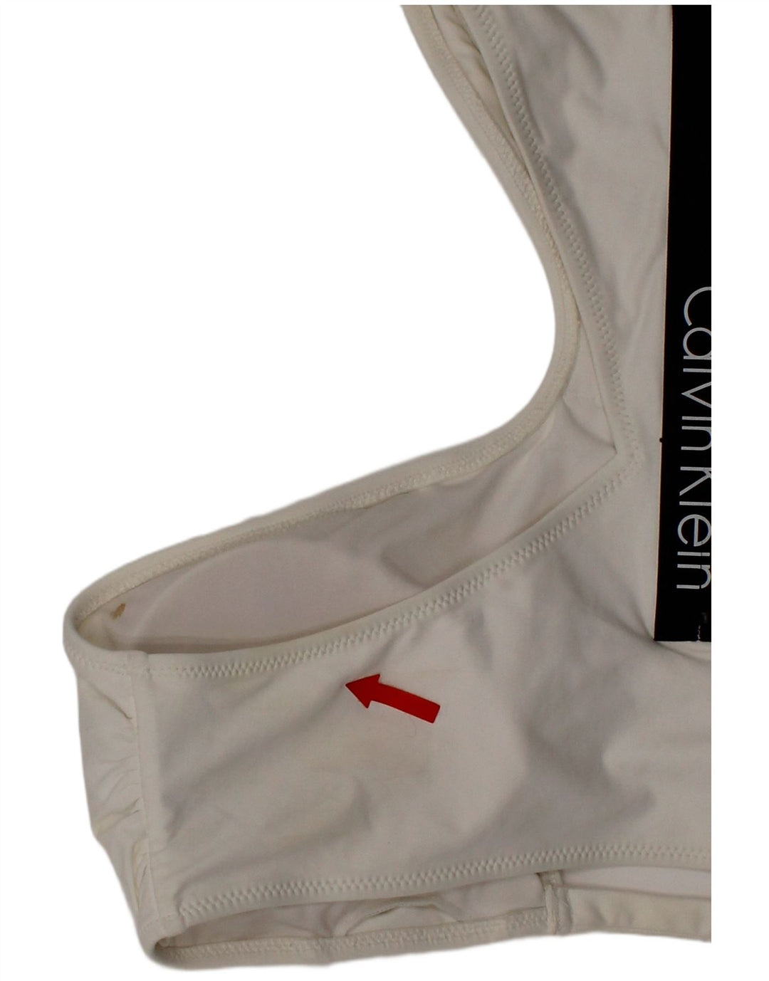 Calvin Klein Costume da bagno grafico da donna grande poliestere bianco