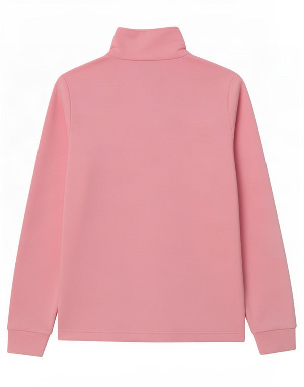 Brugi Womens Zip Neck Fleece Jumper UK 14 Medium Pink
