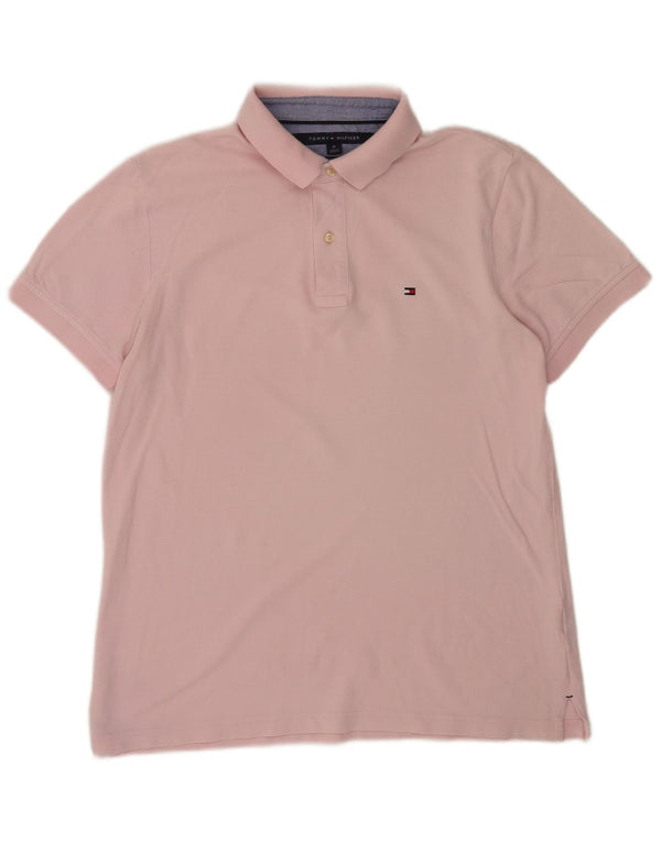 Polo da uomo Custom Fit Tommy Hilfiger rosa medio