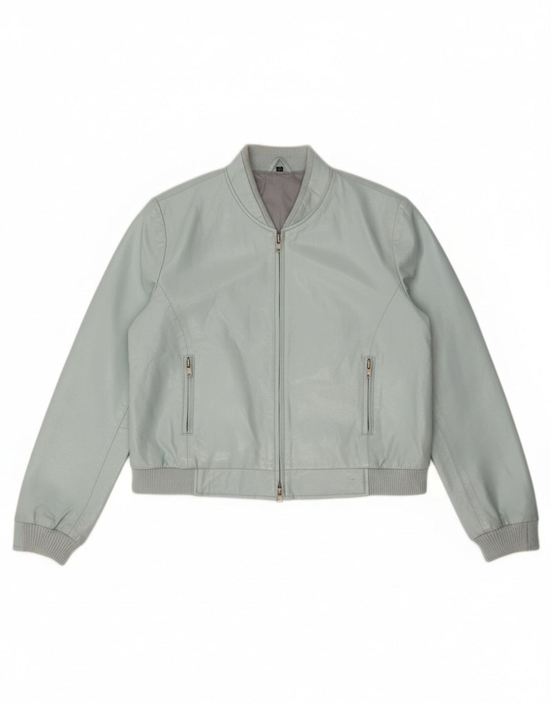 Giubbotto bomber vintage da donna in ecopelle corta IT 44 blu medio